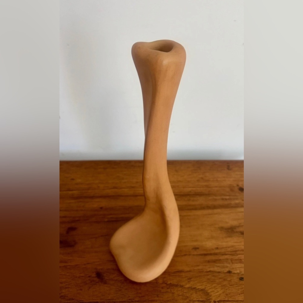 tiffany co Elsa Peretti Terracotta Bone Candlestick Italy 14"